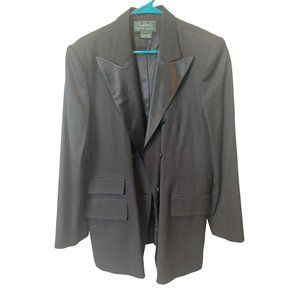 Lauren Ralph Lauren VTG black blazer satin lapel double breasted Sz 16 NWT